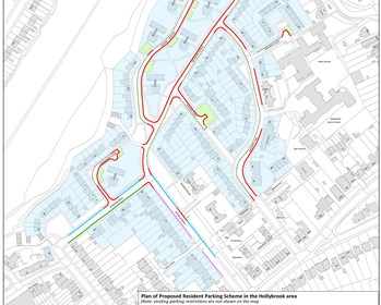 Plan of proposed resident parking scheme in the Hollybrook area