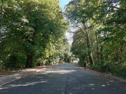 A photo of Archery Road before the improvement works, looking toward Weston.