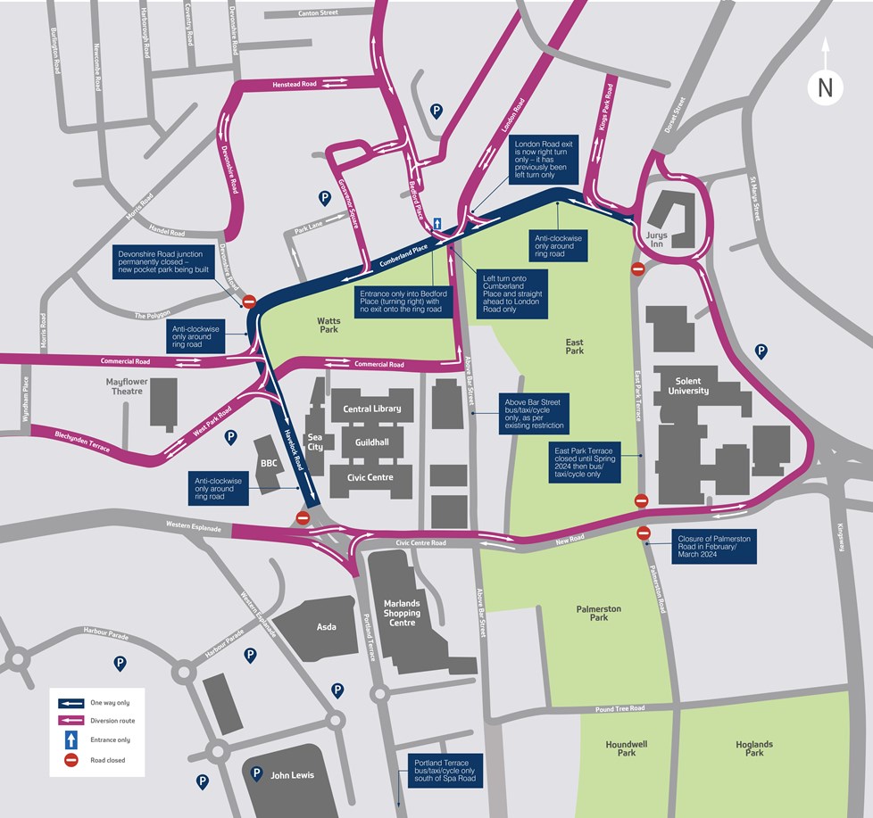Map of the restrictions in place during the Ring Road improvements