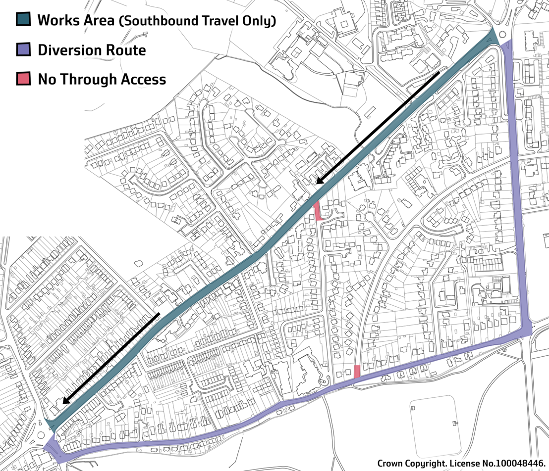 Winchester Road diversion map